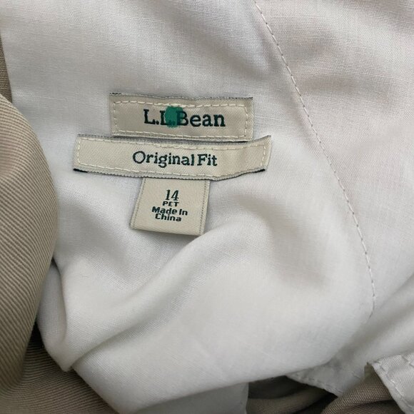 Lot of (2) L.L. Bean Original Fit black and khaki pants NWT size 14P women's - Picture 7 of 9